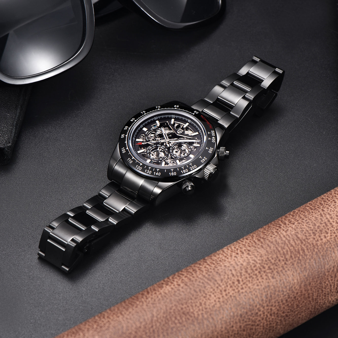 PAGANI DESIGN PD1777 Automatic Men's Watches 40mm full Stainless Steel Skeleton Mechanical Wrist Watch for Men