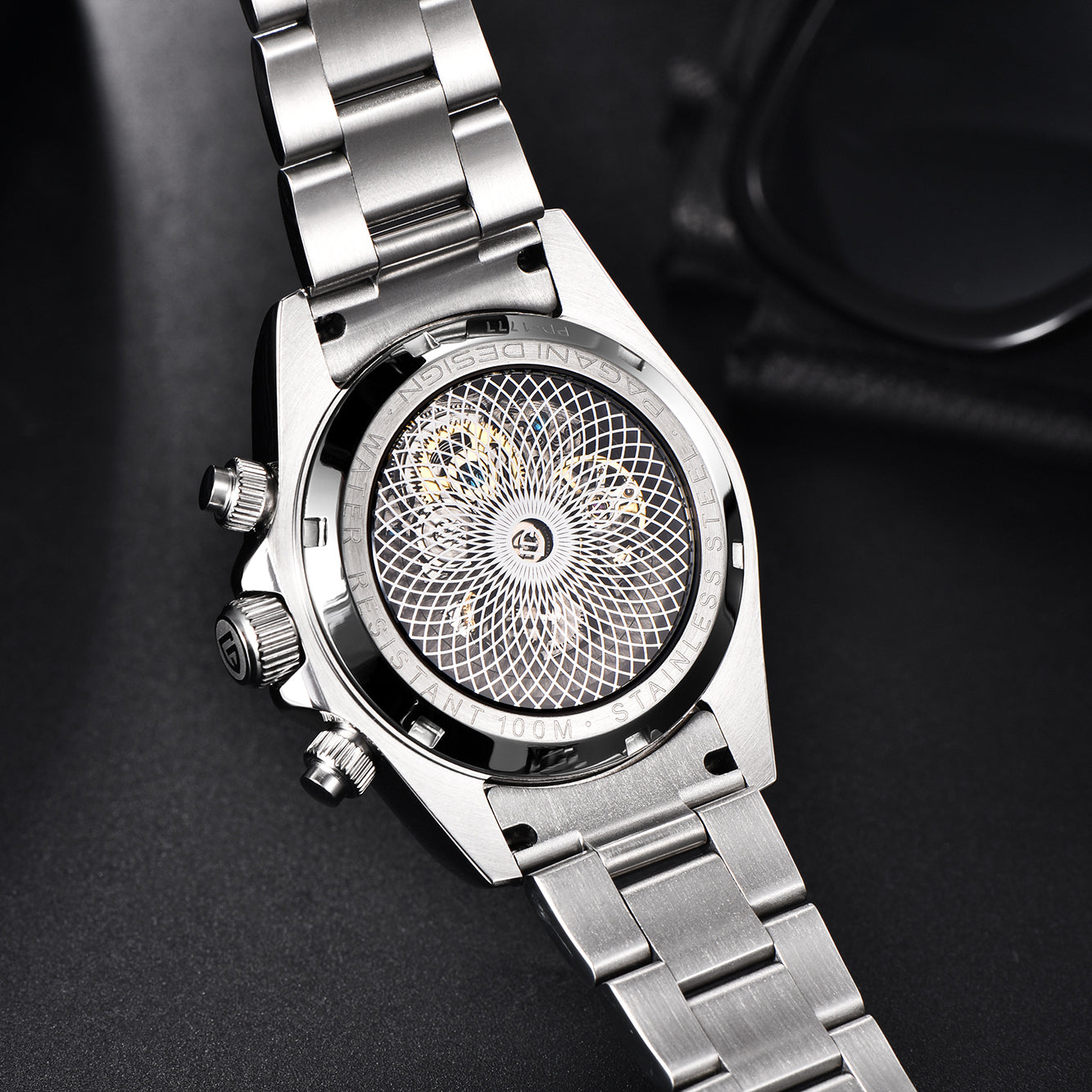 PAGANI DESIGN PD1777 Automatic Men's Watches 40mm full Stainless Steel Skeleton Mechanical Wrist Watch for Men