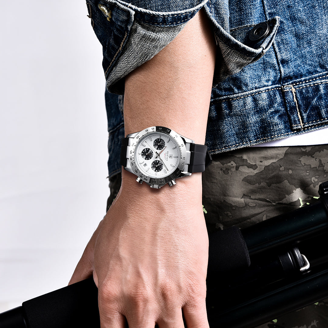 BENYAR BY 5192 Watch Men Sport Quartz Male Chronograph Calendar Top Brand Luxury 40MM Clock Blue Rubber Military Business Wristwatch New