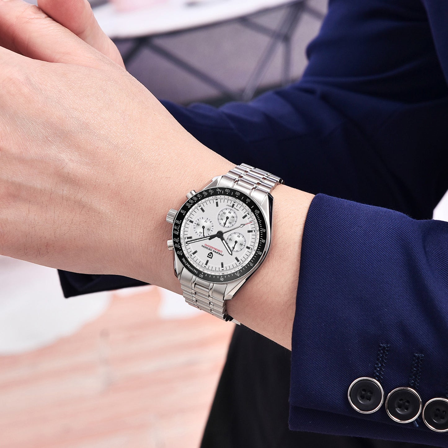PAGANI DESIGN PD1701 Men's Quartz Watches 40mm New full Stainless Steel Waterproof Sports Chronometer Wrist Watch Sapphire Dial Glass