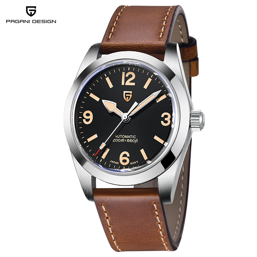 PAGANI DESIGN PD 1751 Men's Automatic Watches 36MM Stainless Steel Mechanical Watches NH35 Sapphire AR Coating 20Bar Waterproof