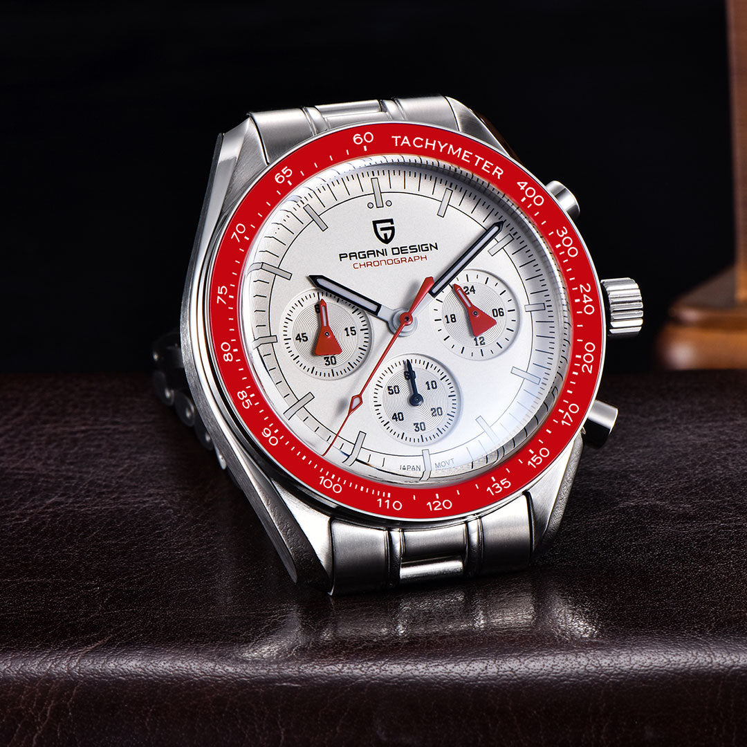 PAGANI DESIGN PD1701 Quartz Men's Watches 40mm Stainless Steel Waterproof Sports Chronograph Wrist Watch Sapphire Dial Glass