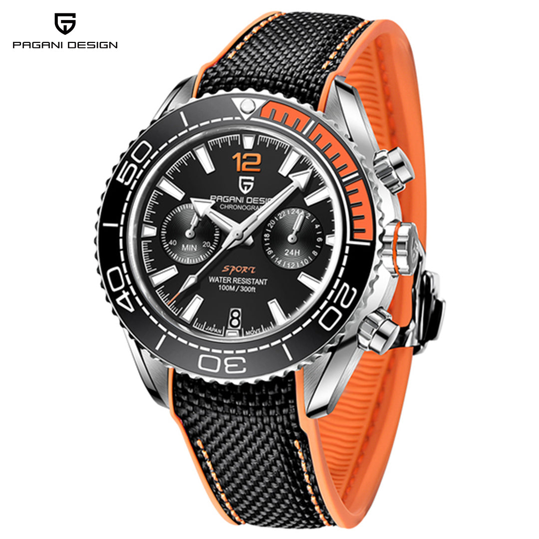 PAGANI DESIGN PD 1711 Men's Quartz Watch 42mm Ceramic Ring Waterproof chronograph Watch Sapphire Glass Watch