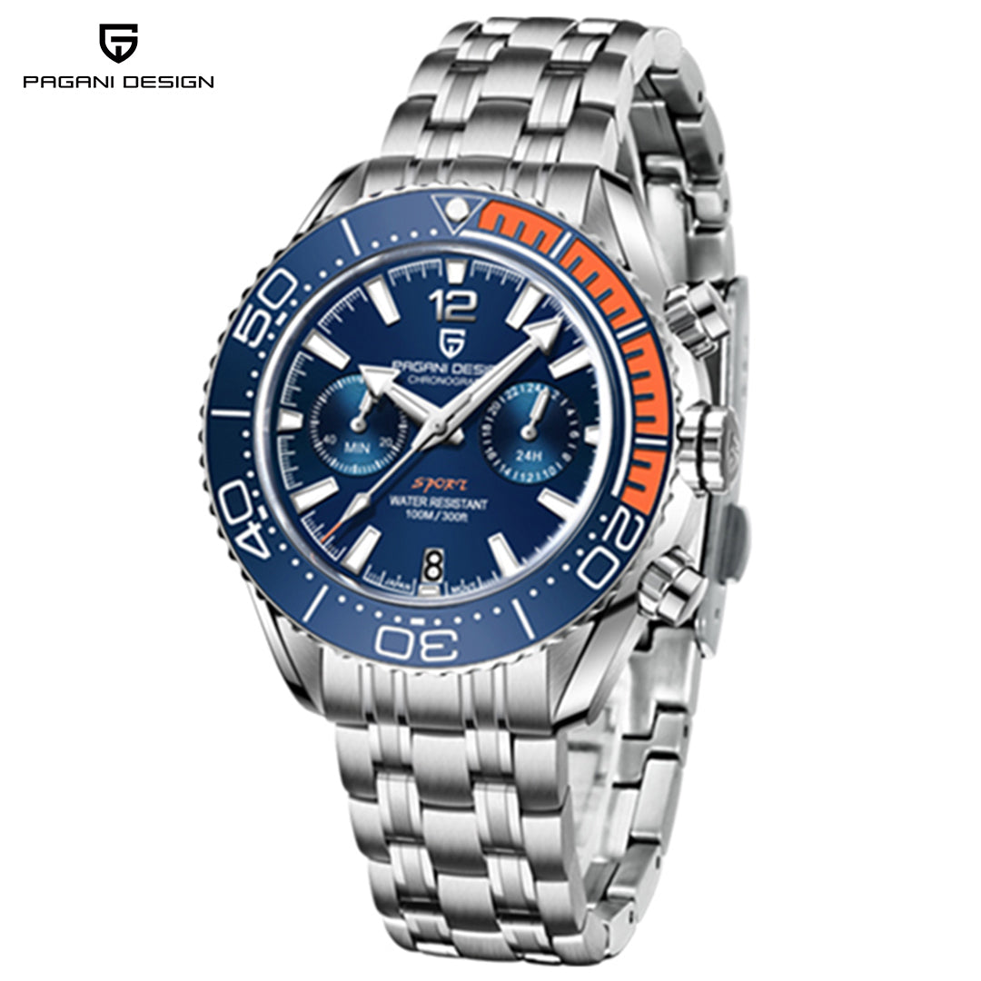 PAGANI DESIGN PD 1711 Men's Quartz Watch 42mm Ceramic Ring Waterproof chronograph Watch Sapphire Glass Watch