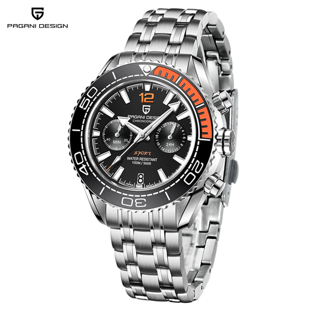 PAGANI DESIGN PD 1711 Men's Quartz Watch 42mm Ceramic Ring Waterproof chronograph Watch Sapphire Glass Watch