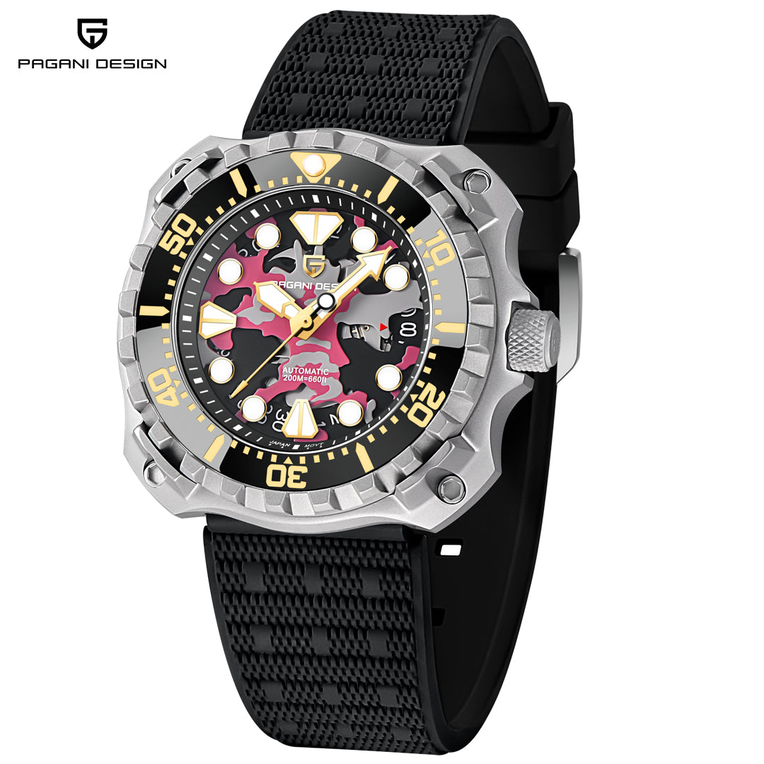 PAGANI DESIGN PD-YN009 Men's Automatic Watches 41MM Unique Stainless Steel Waterproof Mechanical Wrist Watches for Men NH35A