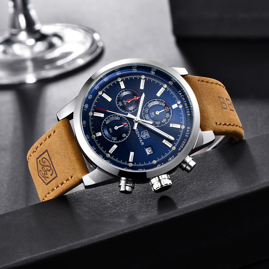BENYAR BY-5102 Men's Watches Sports Luxury Brand Fashion Chronograph 45MM Multifunction Military Clock