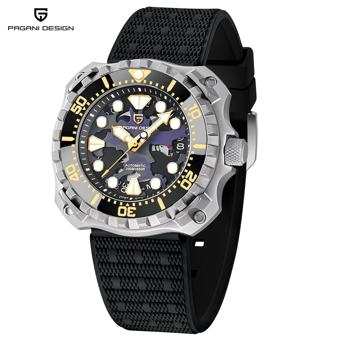 PAGANI DESIGN PD-YN009 Men's Automatic Watches 41MM Unique Stainless Steel Waterproof Mechanical Wrist Watches for Men NH35A