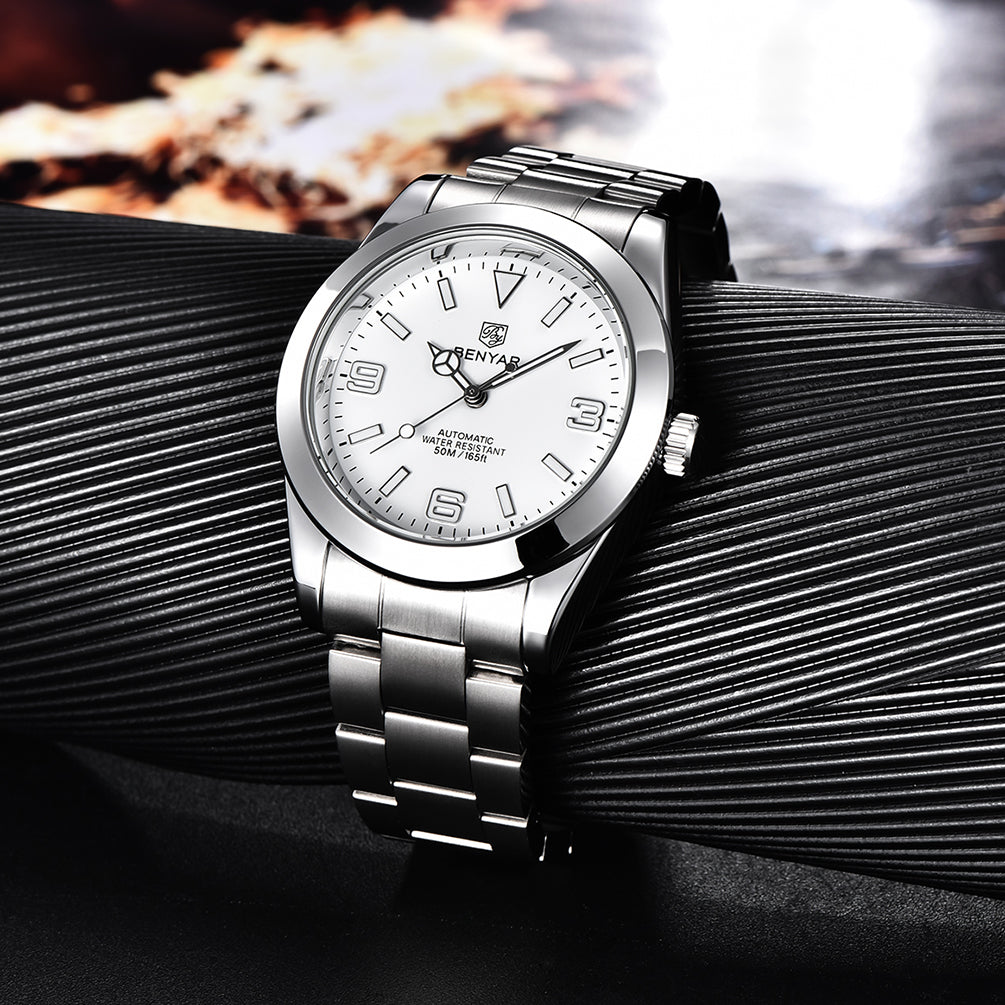 BENYAR BY 5177 New Automatic Men Watches Top Brand Waterproof Luxury 41mm Men Mechanical Wristwatch Stainless Steel