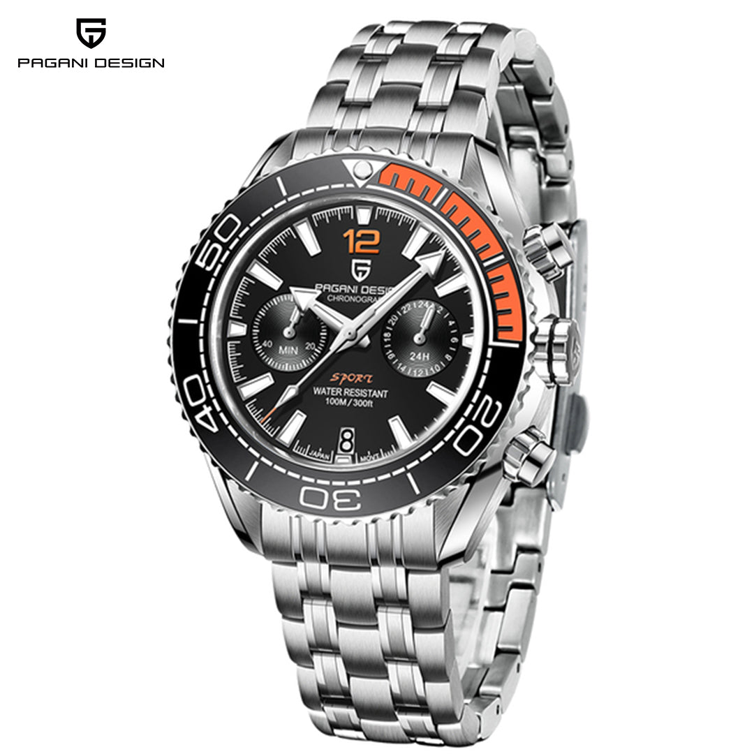 PAGANI DESIGN PD 1711 Men's Quartz Watch 42mm Ceramic Ring Waterproof chronograph Watch Sapphire Glass Watch