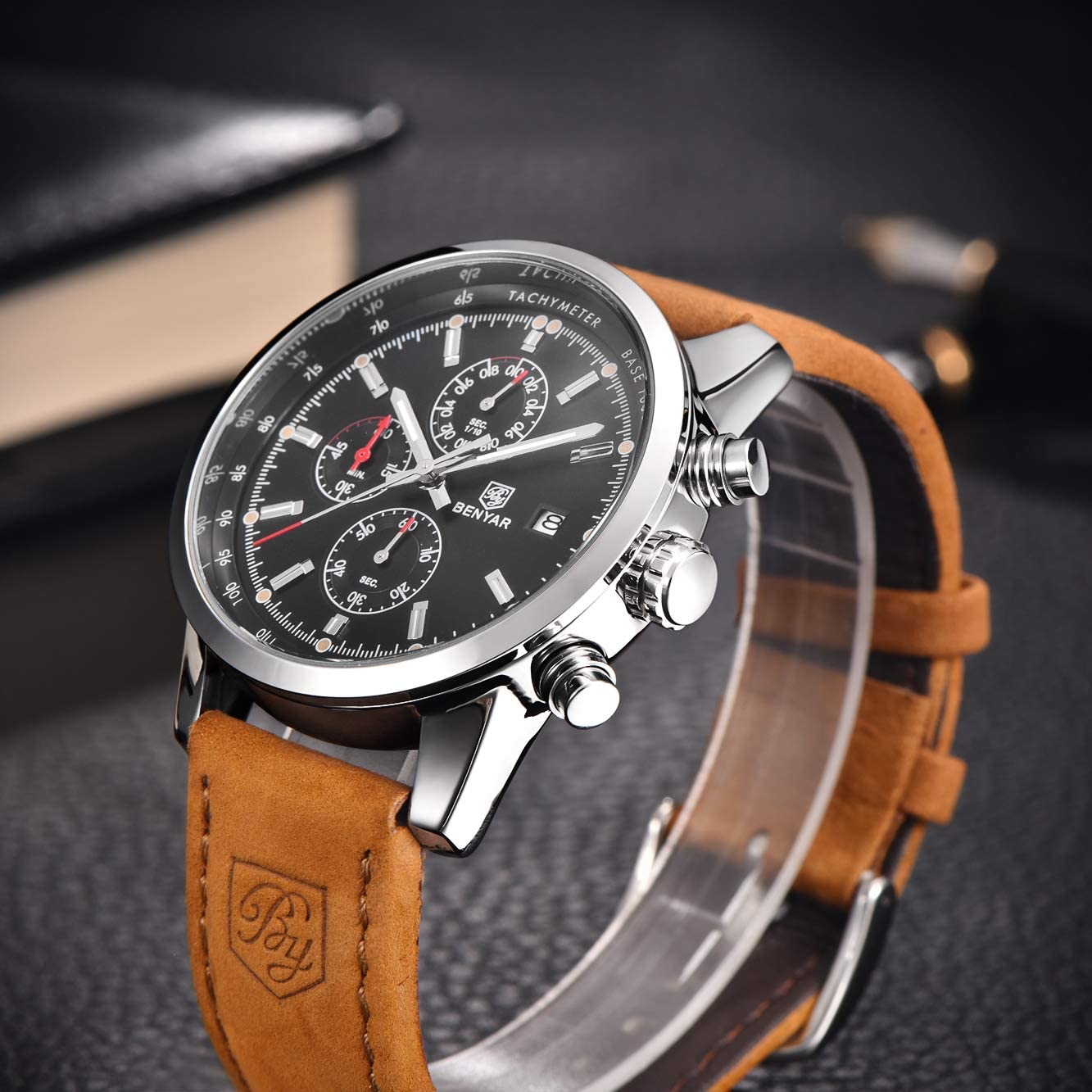 BENYAR BY-5102 Men's Watches Sports Luxury Brand Fashion Chronograph 45MM Multifunction Military Clock