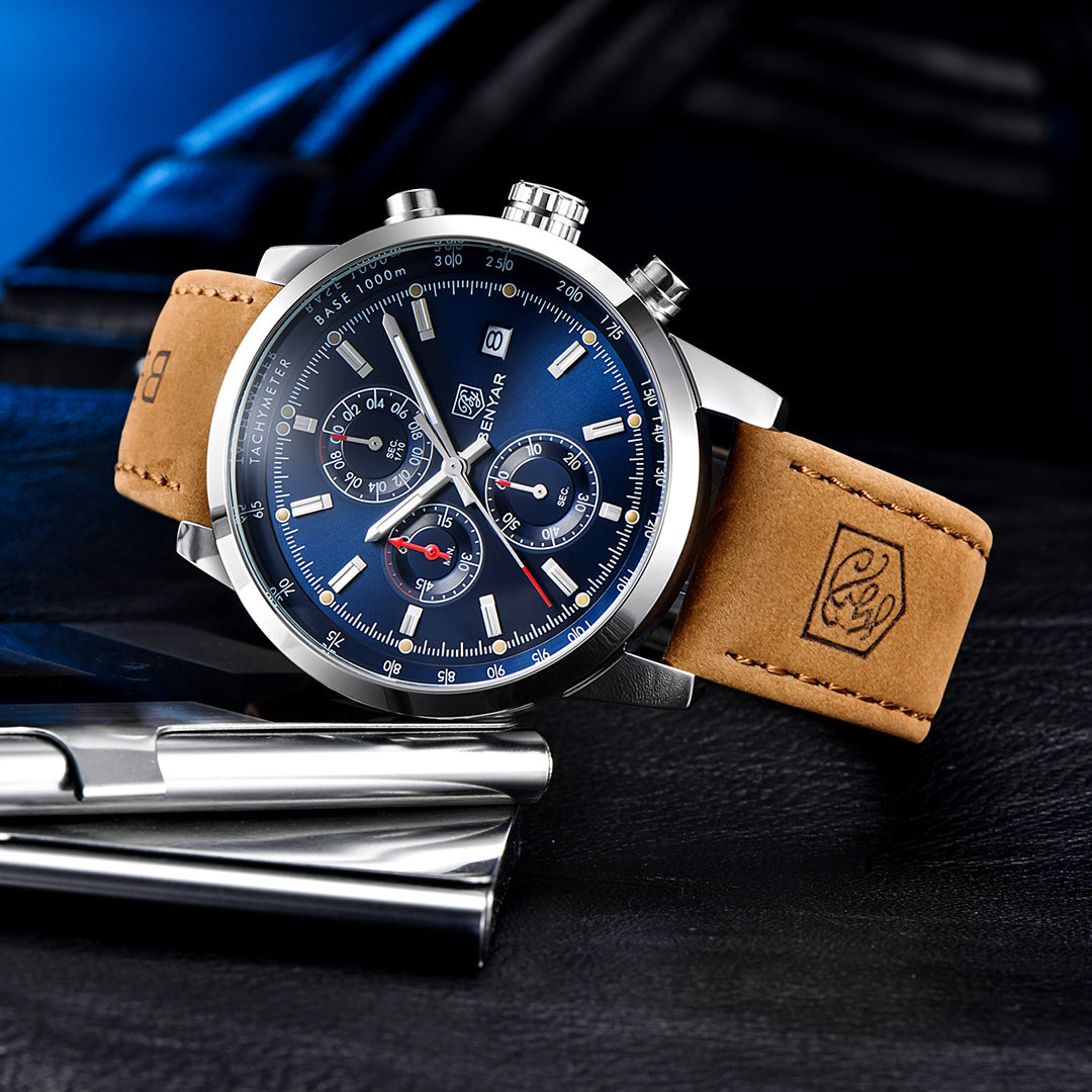 BENYAR BY-5102 Men's Watches Sports Luxury Brand Fashion Chronograph 45MM Multifunction Military Clock