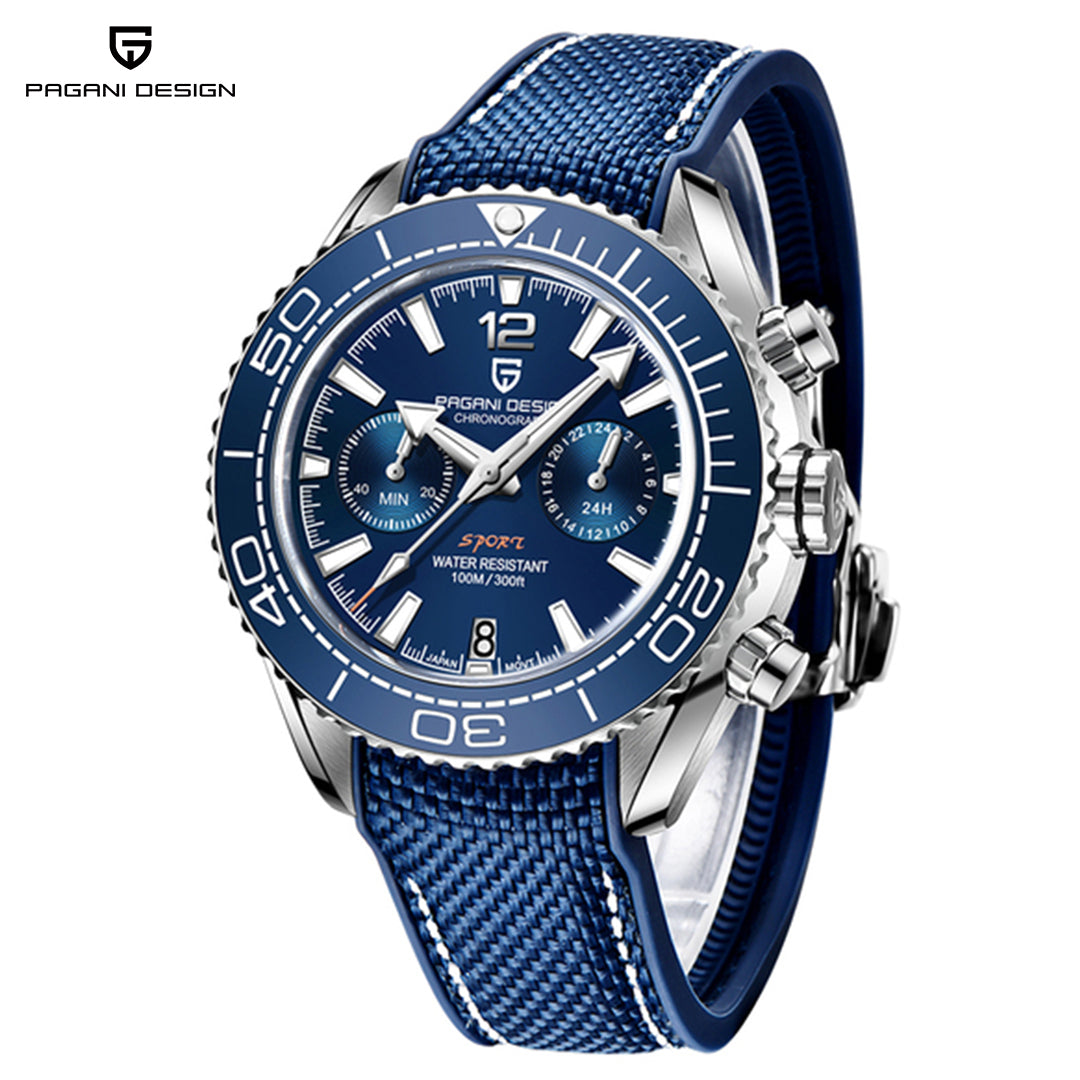 PAGANI DESIGN PD 1711 Men's Quartz Watch 42mm Ceramic Ring Waterproof chronograph Watch Sapphire Glass Watch