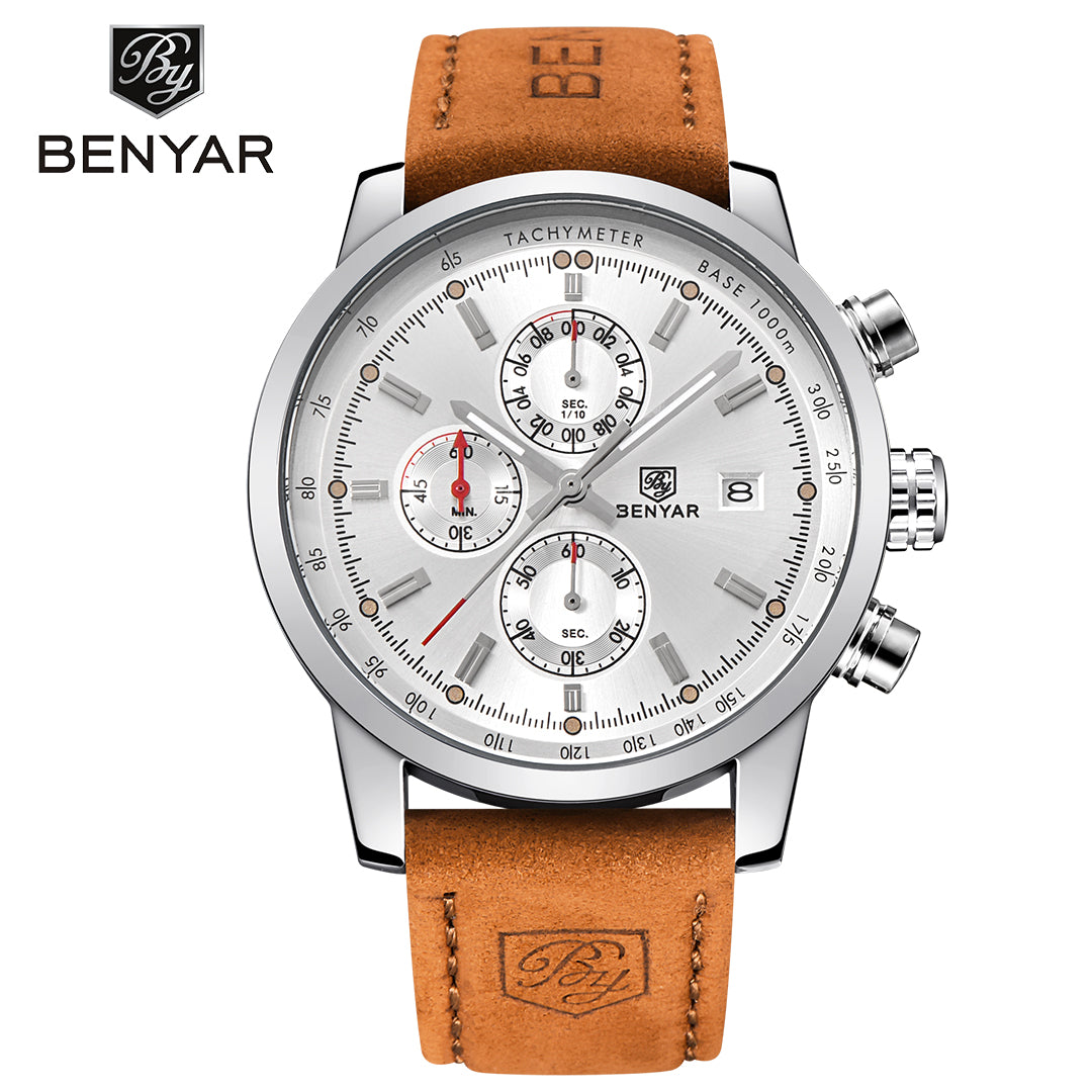 BENYAR BY-5102 Men's Watches Sports Luxury Brand Fashion Chronograph 45MM Multifunction Military Clock