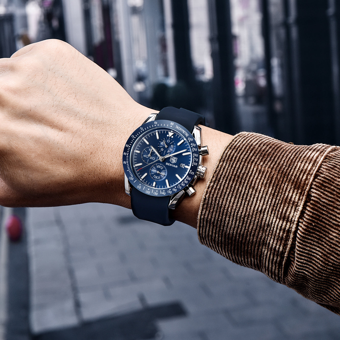 BENYAR BY-5140 New Men’s Quartz watches Chronograph Mens Watches Top Brand Luxury Fashion 45mm Military Watch Men Clock