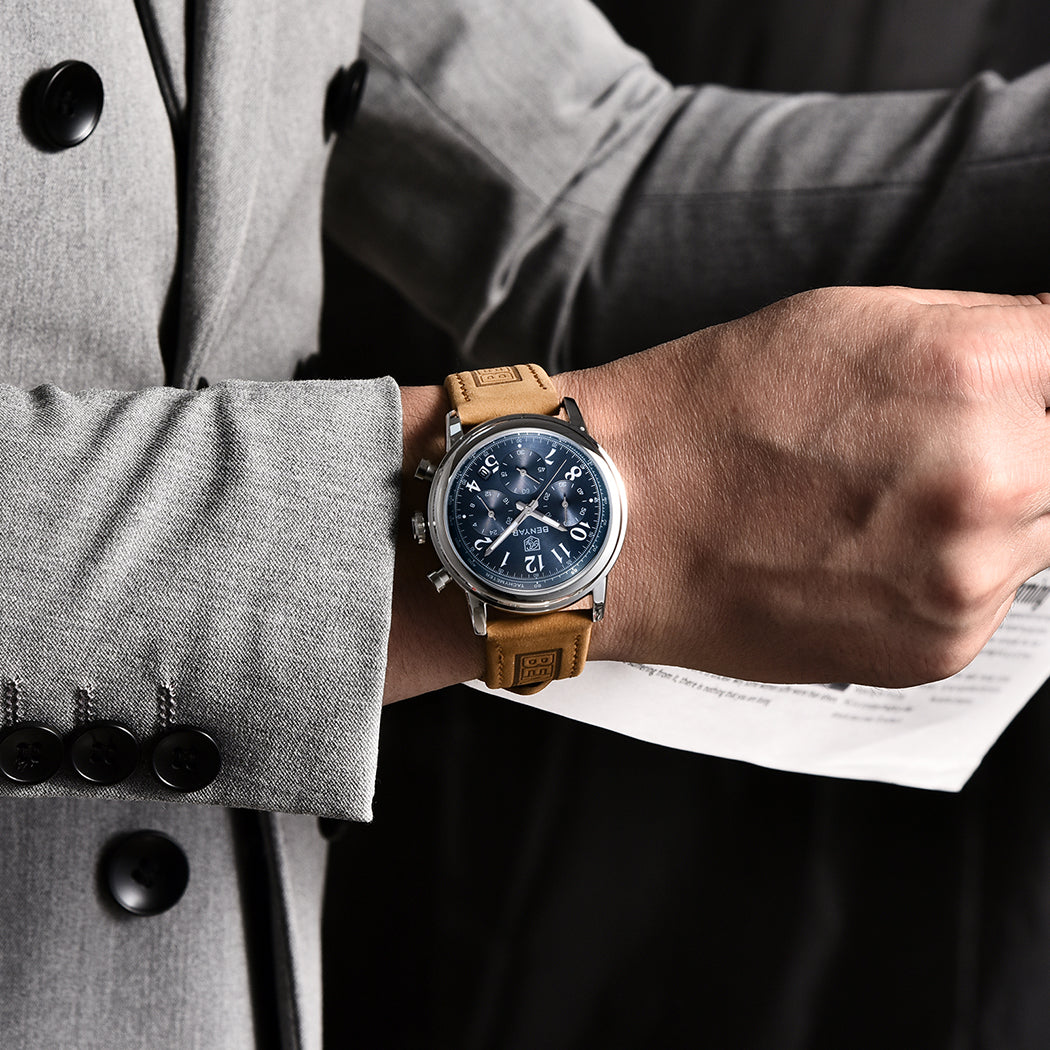 BENYAR BY 5190 Mens Watches Top Brand Luxury Chronograph Sport Quartz Watch 42mm For Men Military Watch Luminous Clock