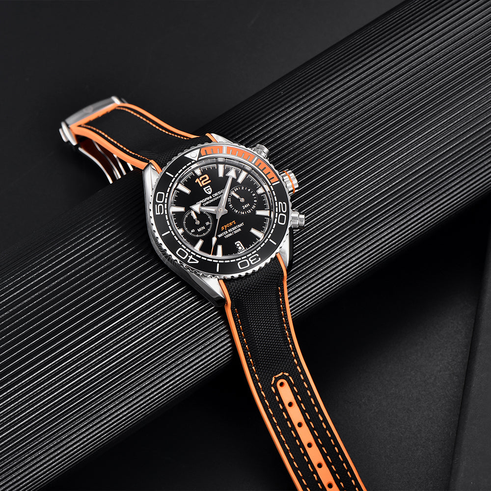 PAGANI DESIGN PD 1711 Men's Quartz Watch 42mm Ceramic Ring Waterproof chronograph Watch Sapphire Glass Watch