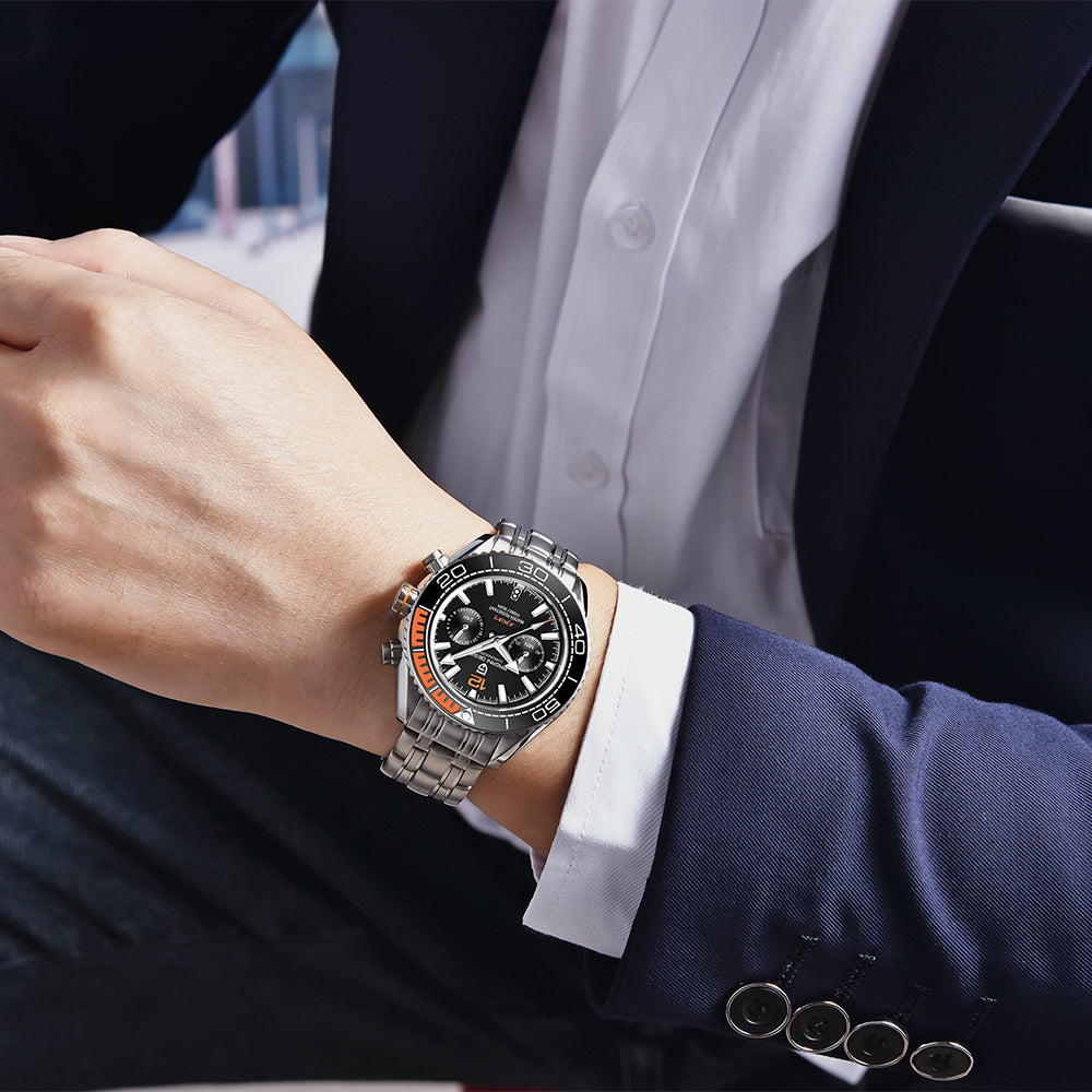 PAGANI DESIGN PD 1711 Men's Quartz Watch 42mm Ceramic Ring Waterproof chronograph Watch Sapphire Glass Watch