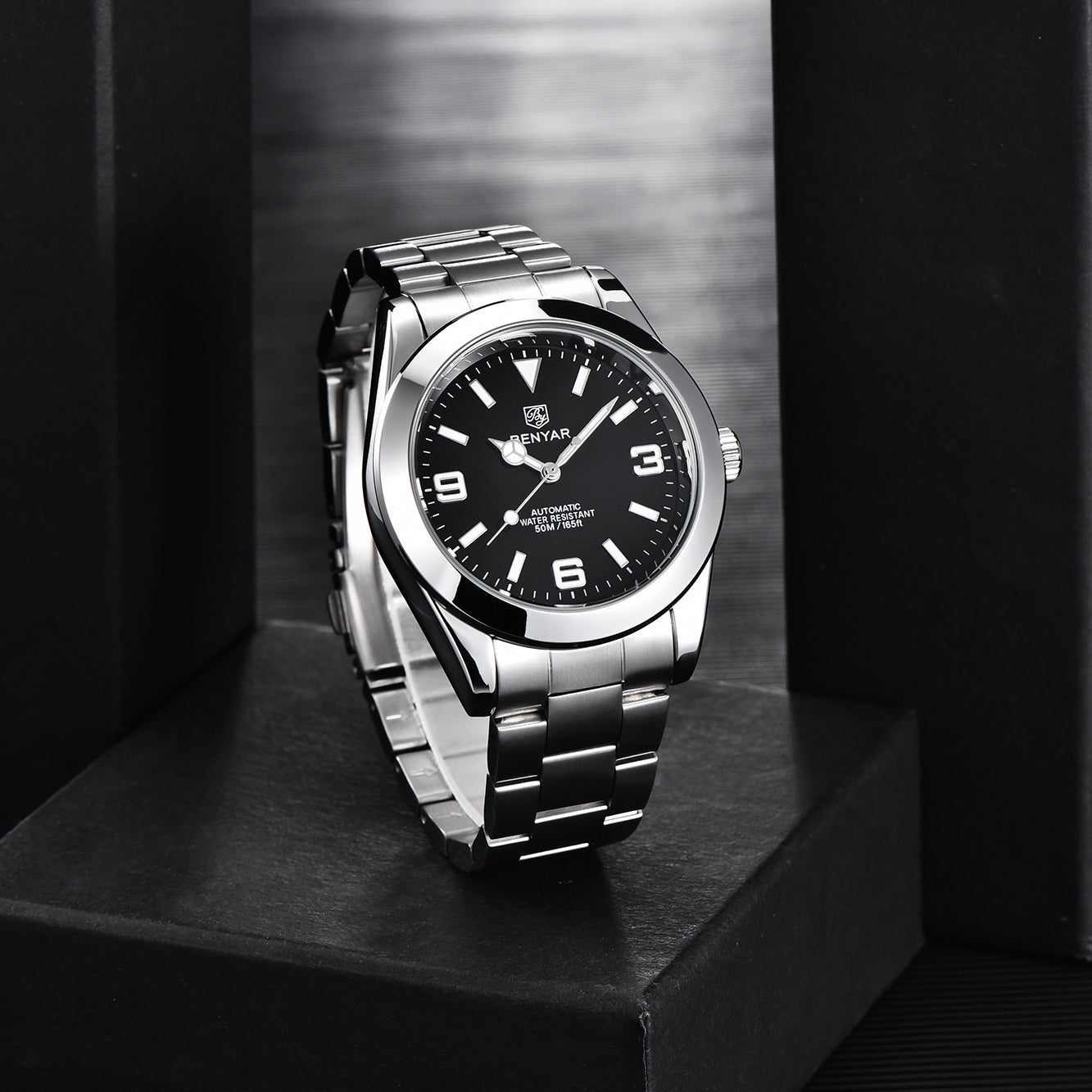 BENYAR BY 5177 New Automatic Men Watches Top Brand Waterproof Luxury 41mm Men Mechanical Wristwatch Stainless Steel