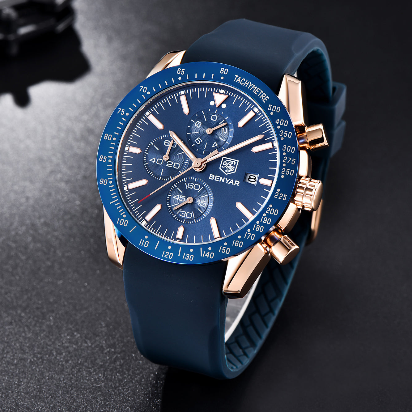 BENYAR BY-5140 New Men’s Quartz watches Chronograph Mens Watches Top Brand Luxury Fashion 45mm Military Watch Men Clock