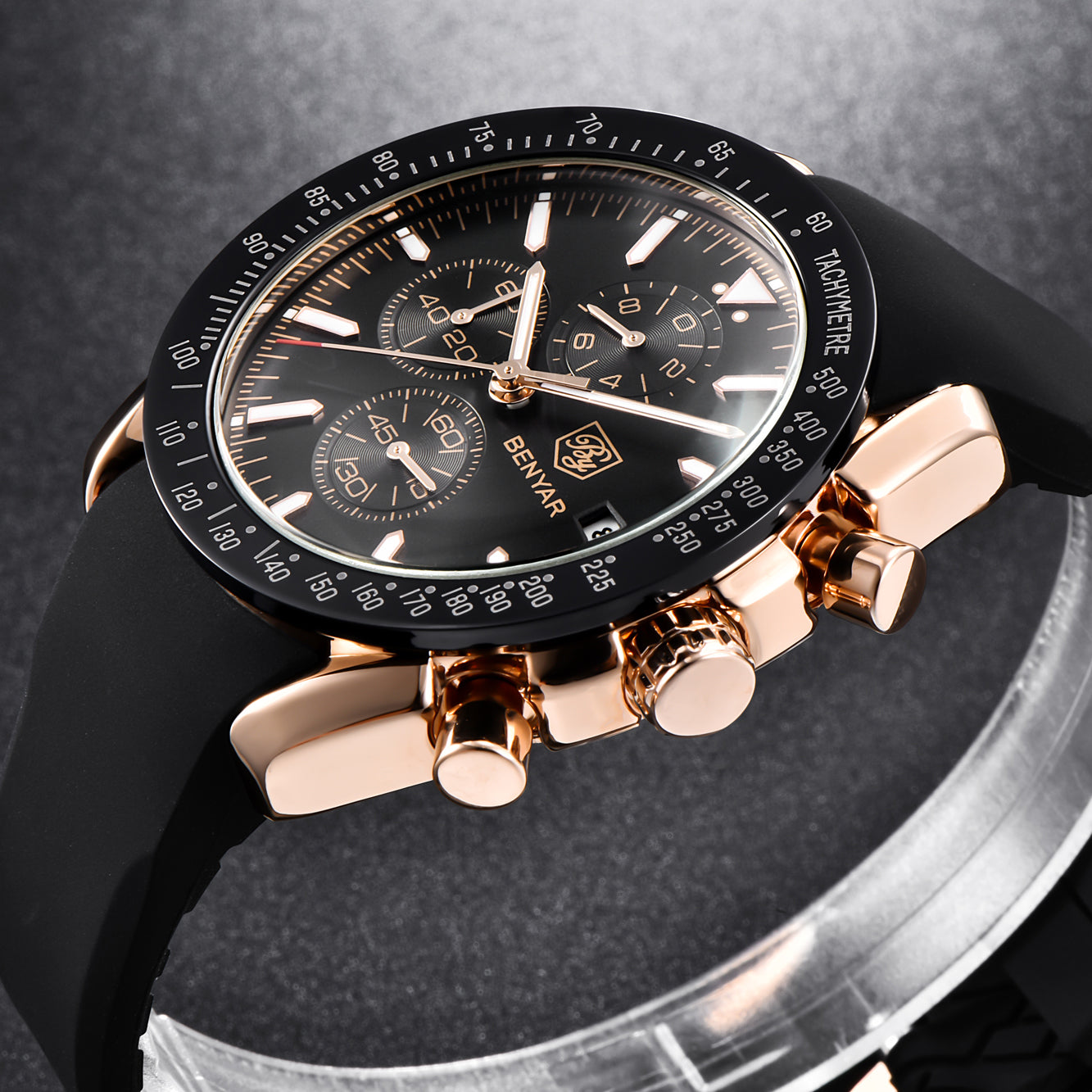 BENYAR BY-5140 New Men’s Quartz watches Chronograph Mens Watches Top Brand Luxury Fashion 45mm Military Watch Men Clock