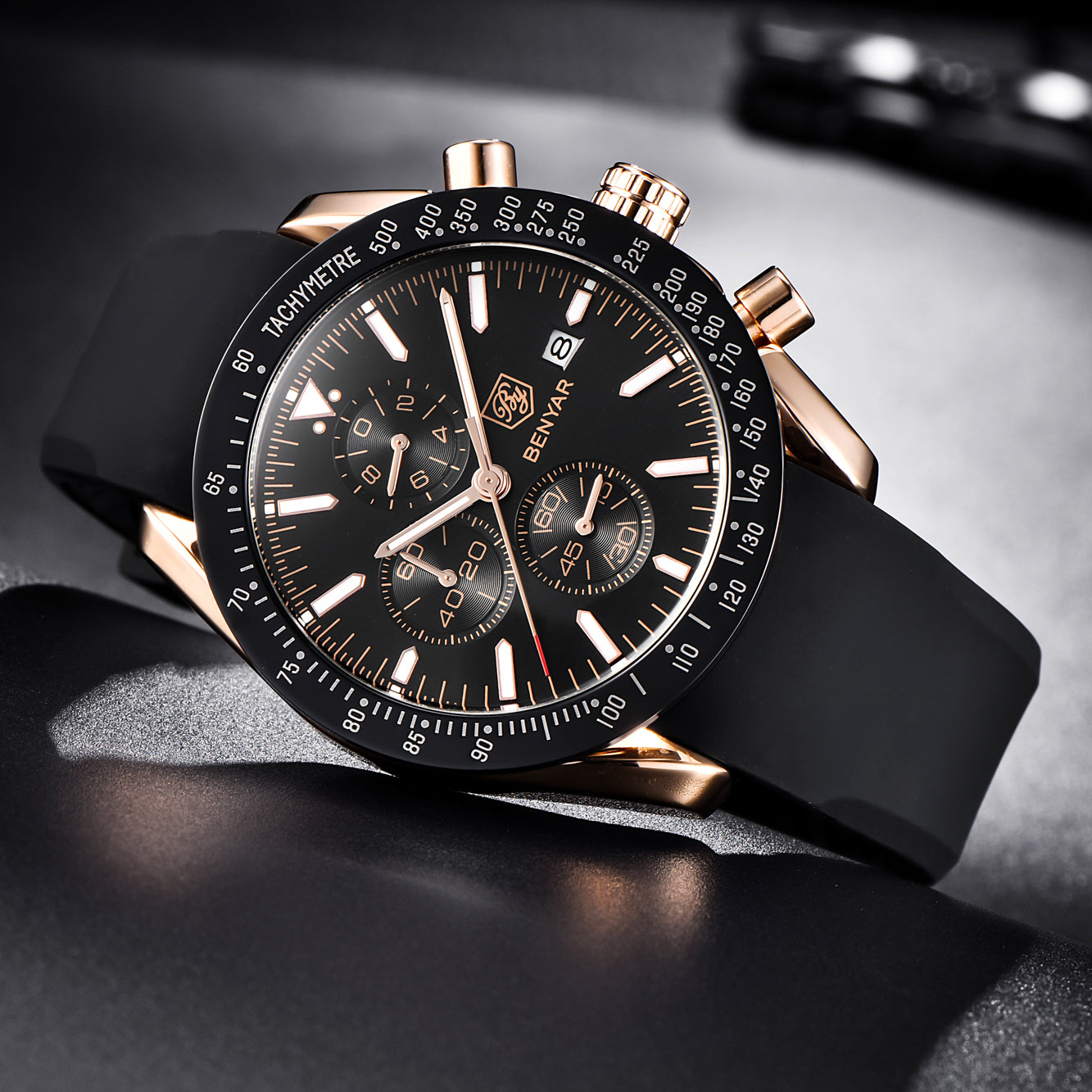 BENYAR BY-5140 New Men’s Quartz watches Chronograph Mens Watches Top Brand Luxury Fashion 45mm Military Watch Men Clock
