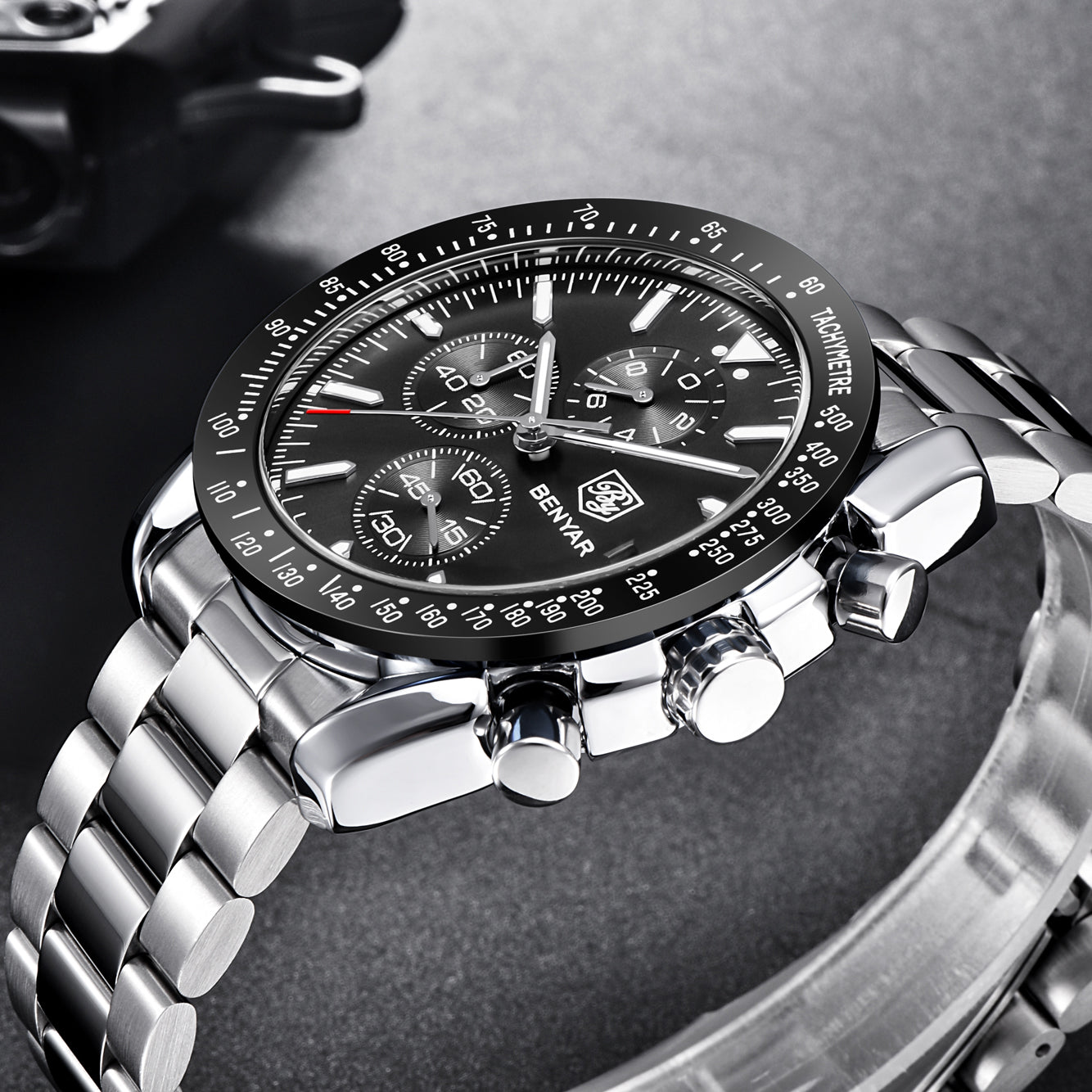 BENYAR BY-5140 New Men’s Quartz watches Chronograph Mens Watches Top Brand Luxury Fashion 45mm Military Watch Men Clock