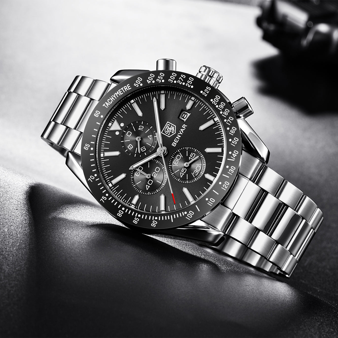BENYAR BY-5140 New Men’s Quartz watches Chronograph Mens Watches Top Brand Luxury Fashion 45mm Military Watch Men Clock