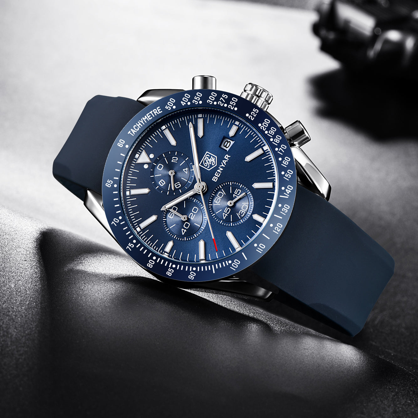 BENYAR BY-5140 New Men’s Quartz watches Chronograph Mens Watches Top Brand Luxury Fashion 45mm Military Watch Men Clock