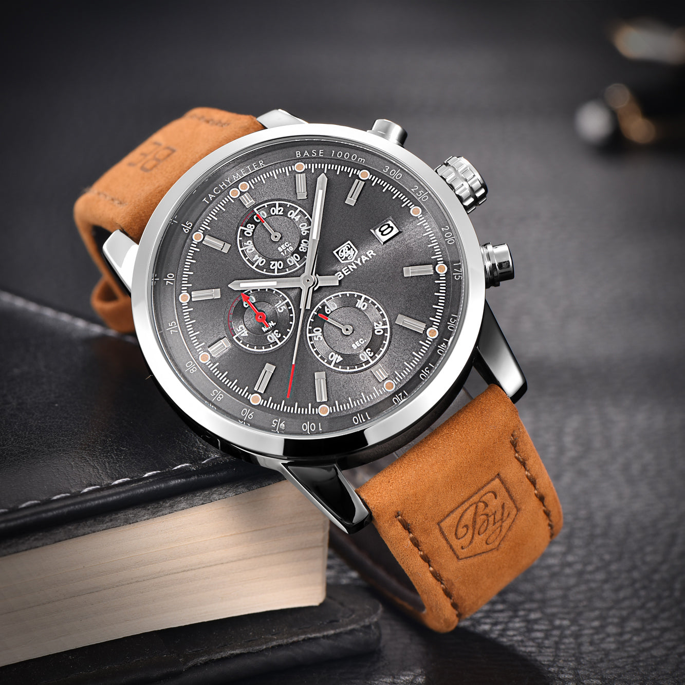 BENYAR BY-5102 Men's Watches Sports Luxury Brand Fashion Chronograph 45MM Multifunction Military Clock