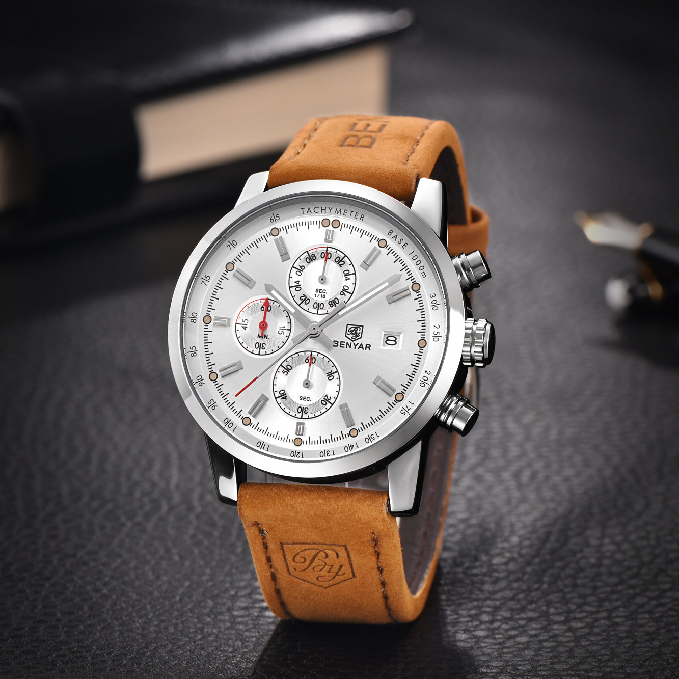 BENYAR BY-5102 Men's Watches Sports Luxury Brand Fashion Chronograph 45MM Multifunction Military Clock