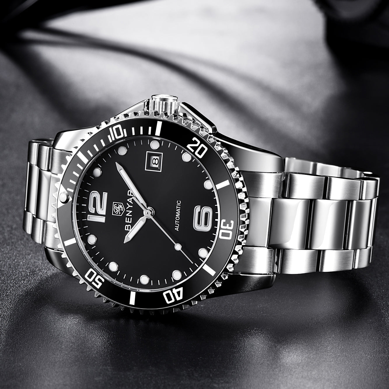 BENYAR BY-5121 New Men's Watch Stainless Steel Waterproof mechanical Luxury Watch 41mm Casual Fashion Automatic Watch