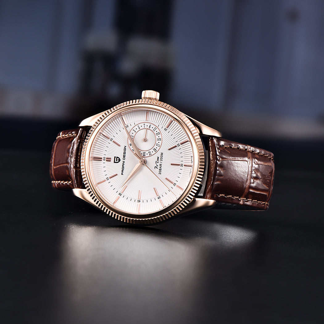 PAGANI DESIGN PD1689 Men's Automatic Quartz Watch 40mm Leather Band Business Watch Sapphire Dial
