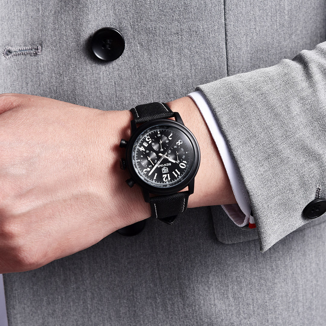 BENYAR BY 5190 Mens Watches Top Brand Luxury Chronograph Sport Quartz Watch 42mm For Men Military Watch Luminous Clock
