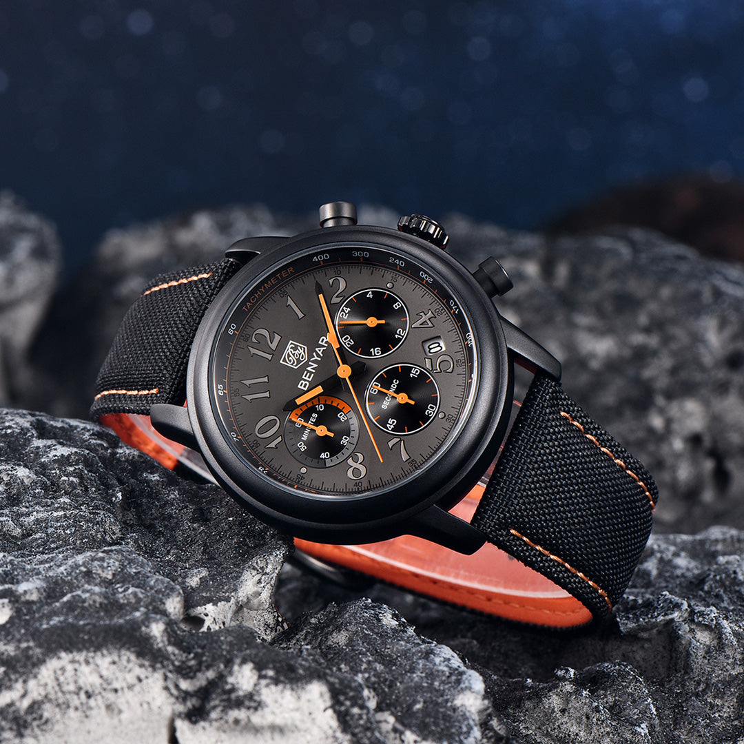 BENYAR BY 5190 Mens Watches Top Brand Luxury Chronograph Sport Quartz Watch 42mm For Men Military Watch Luminous Clock