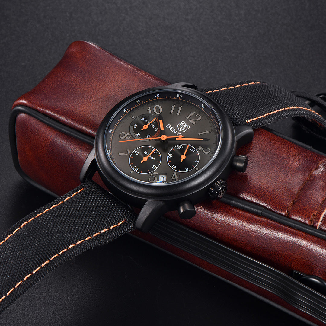 BENYAR BY 5190 Mens Watches Top Brand Luxury Chronograph Sport Quartz Watch 42mm For Men Military Watch Luminous Clock