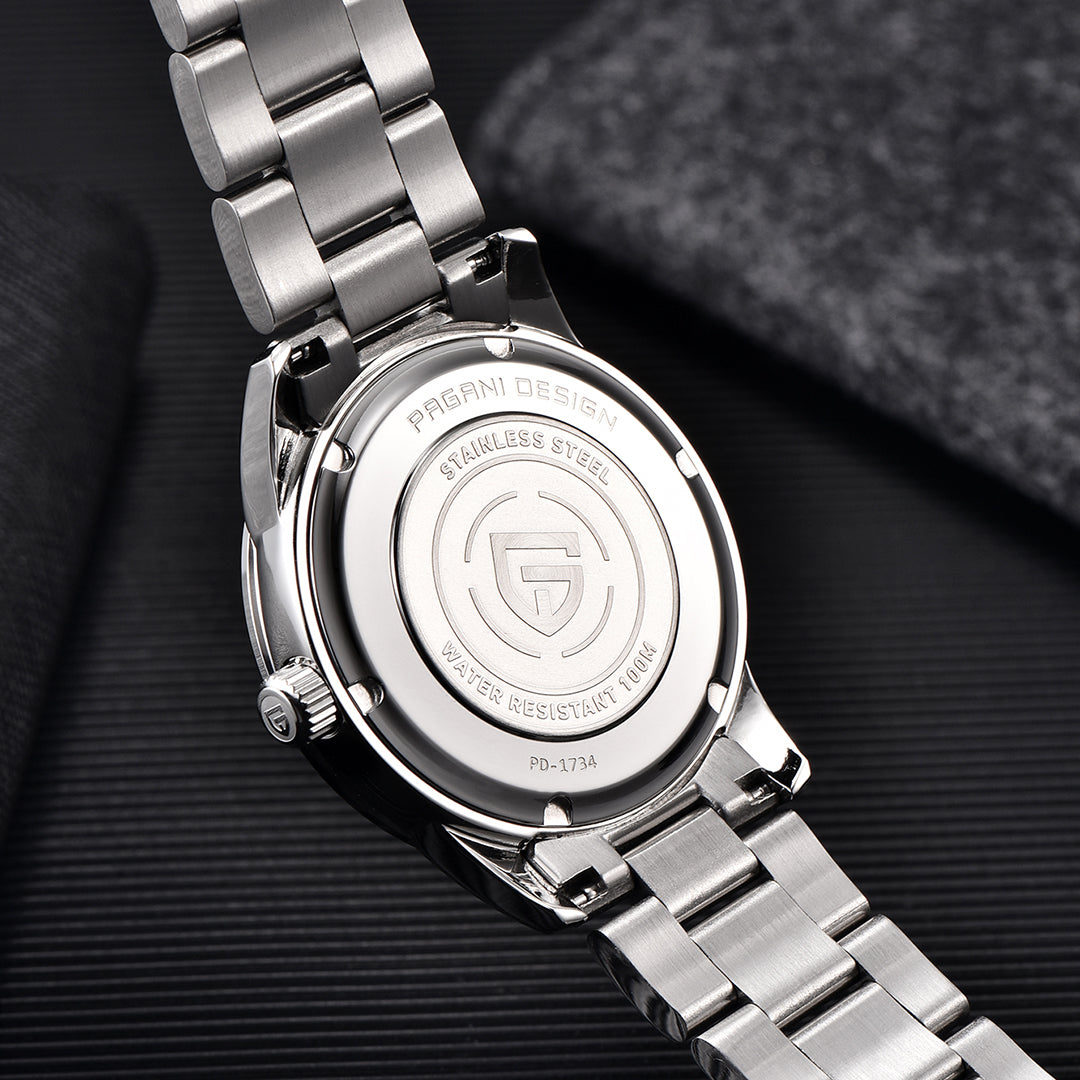 PAGANI DESIGN PD 1734 New 40MM Quartz Men's Watches full Stainless Steel Business Waterproof Wrist Watches for Men