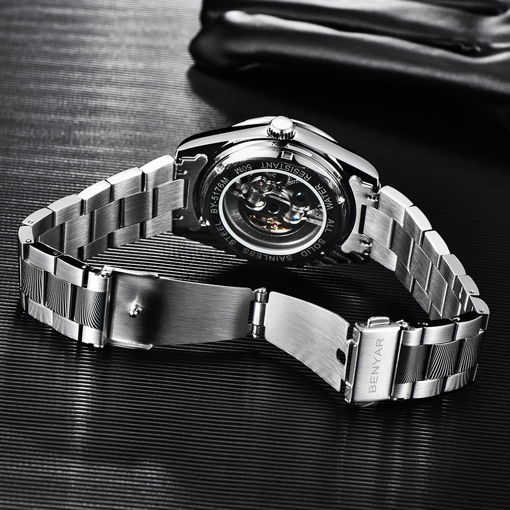 BENYAR BY 5177 New Automatic Men Watches Top Brand Waterproof Luxury 41mm Men Mechanical Wristwatch Stainless Steel