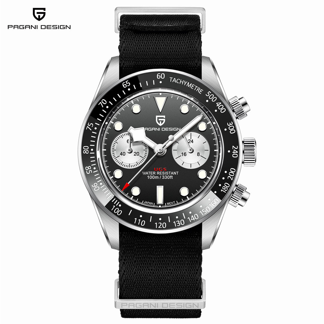 PAGANI DESIGN PD 1718 New Men's Quartz Watches 39.5MM full Stainless Steel Waterproof Wrist Watch for Men SEIKO VK64 Movement
