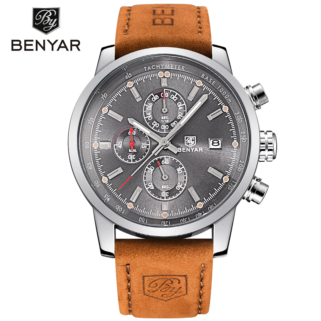 BENYAR BY-5102 Men's Watches Sports Luxury Brand Fashion Chronograph 45MM Multifunction Military Clock