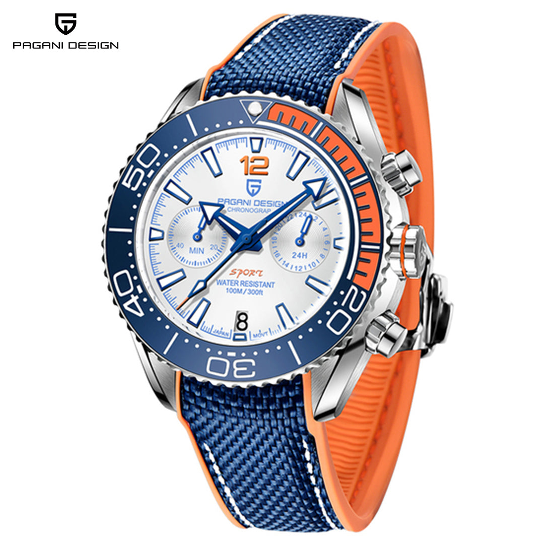 PAGANI DESIGN PD 1711 Men's Quartz Watch 42mm Ceramic Ring Waterproof chronograph Watch Sapphire Glass Watch