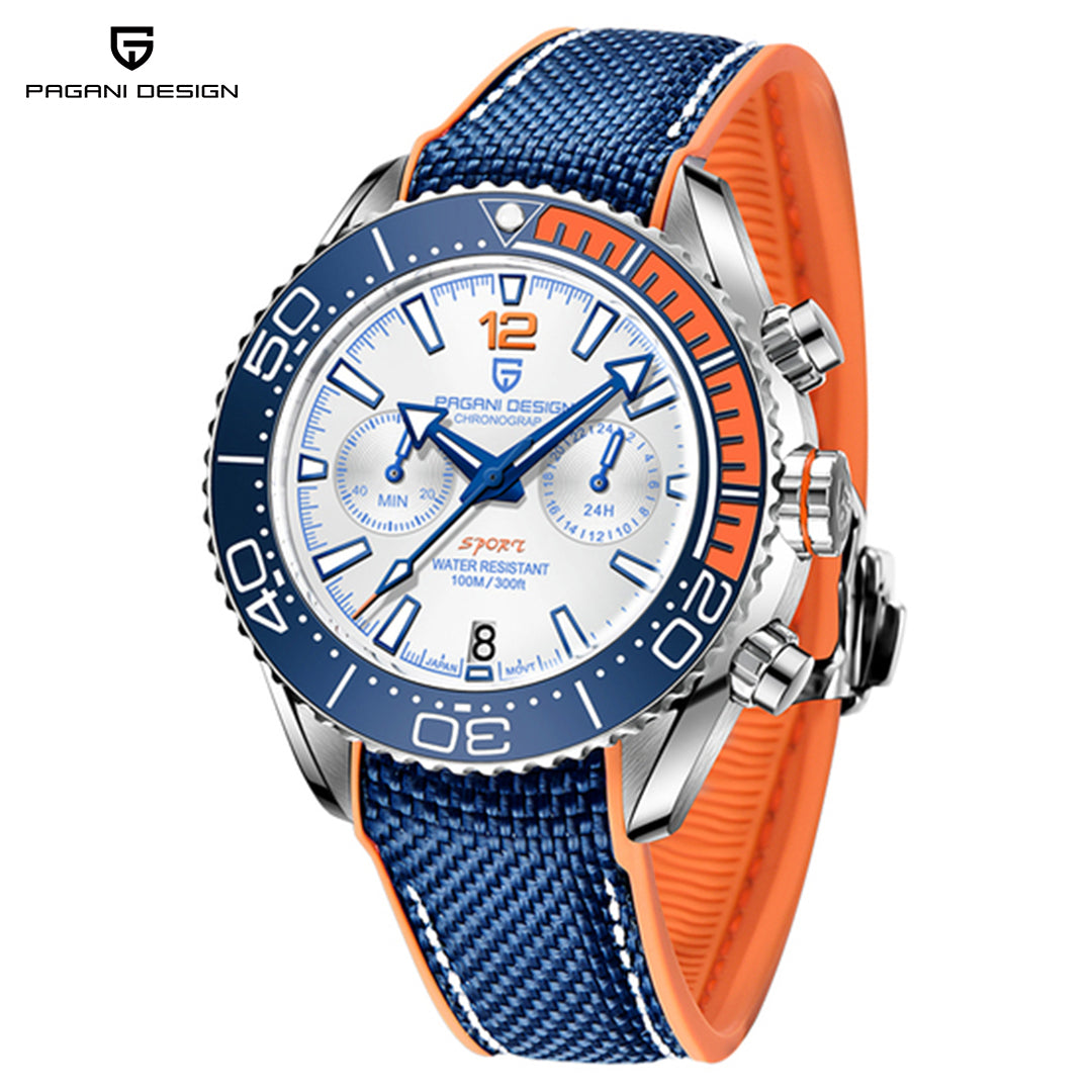 PAGANI DESIGN PD 1711 Men's Quartz Watch 42mm Ceramic Ring Waterproof chronograph Watch Sapphire Glass Watch