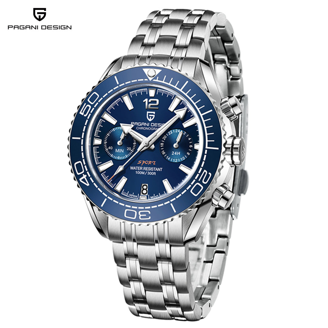 PAGANI DESIGN PD 1711 Men's Quartz Watch 42mm Ceramic Ring Waterproof chronograph Watch Sapphire Glass Watch