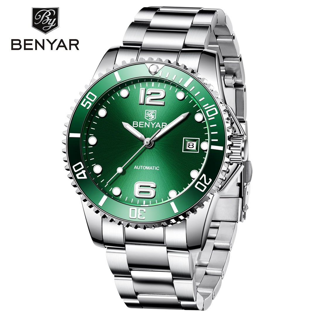 BENYAR BY-5121 New Men's Watch Stainless Steel Waterproof mechanical Luxury Watch 41mm Casual Fashion Automatic Watch