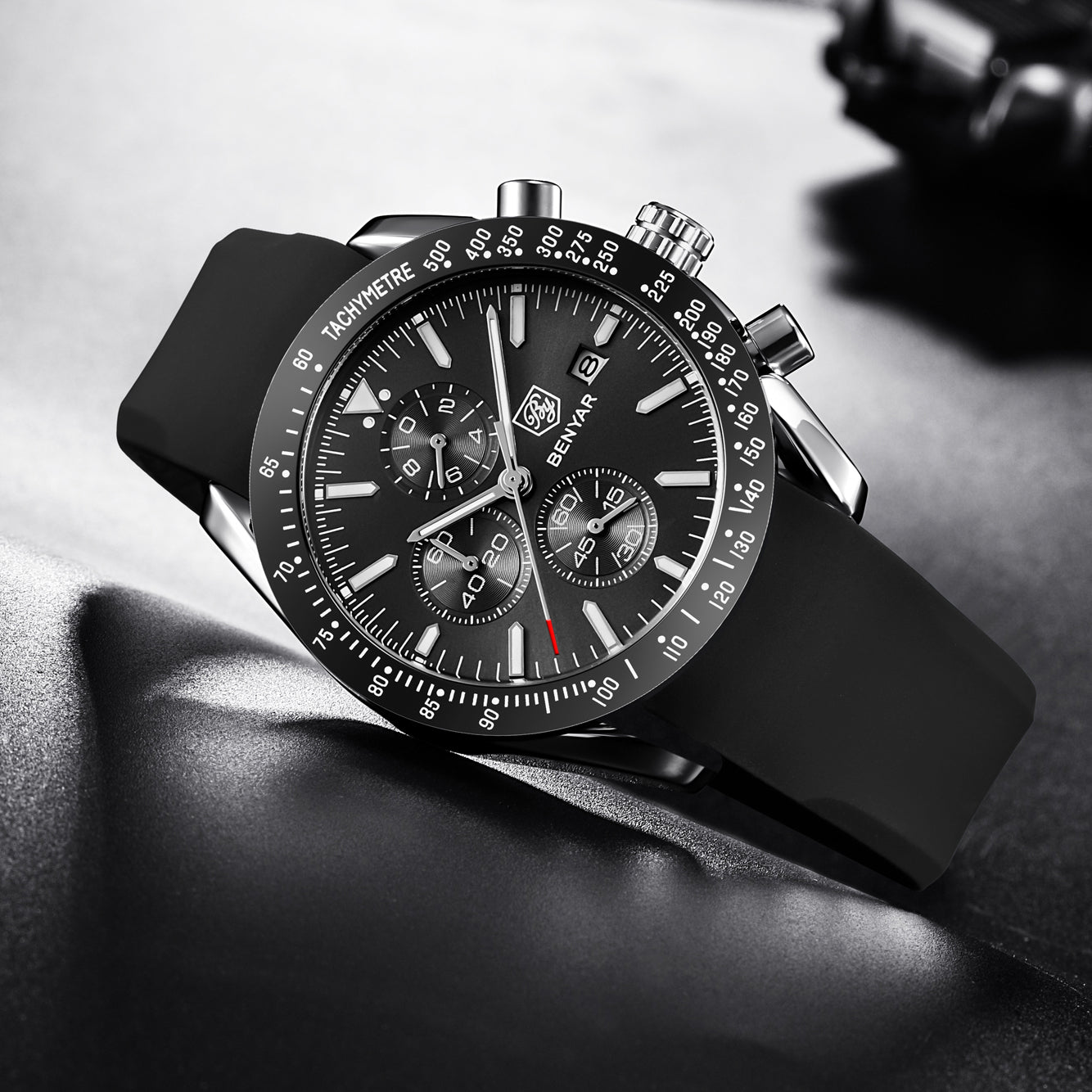 BENYAR BY-5140 New Men’s Quartz watches Chronograph Mens Watches Top Brand Luxury Fashion 45mm Military Watch Men Clock