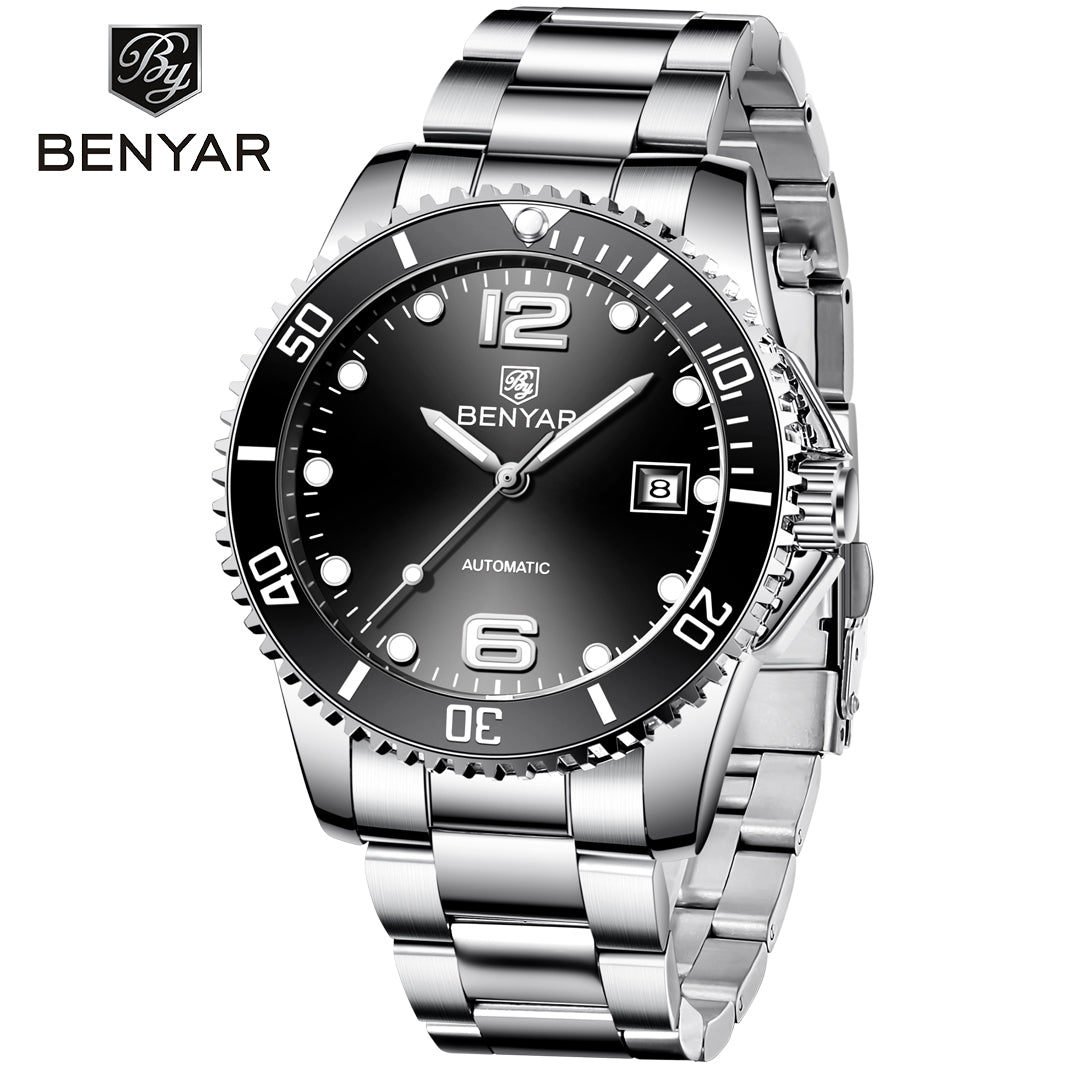 BENYAR BY-5121 New Men's Watch Stainless Steel Waterproof mechanical Luxury Watch 41mm Casual Fashion Automatic Watch