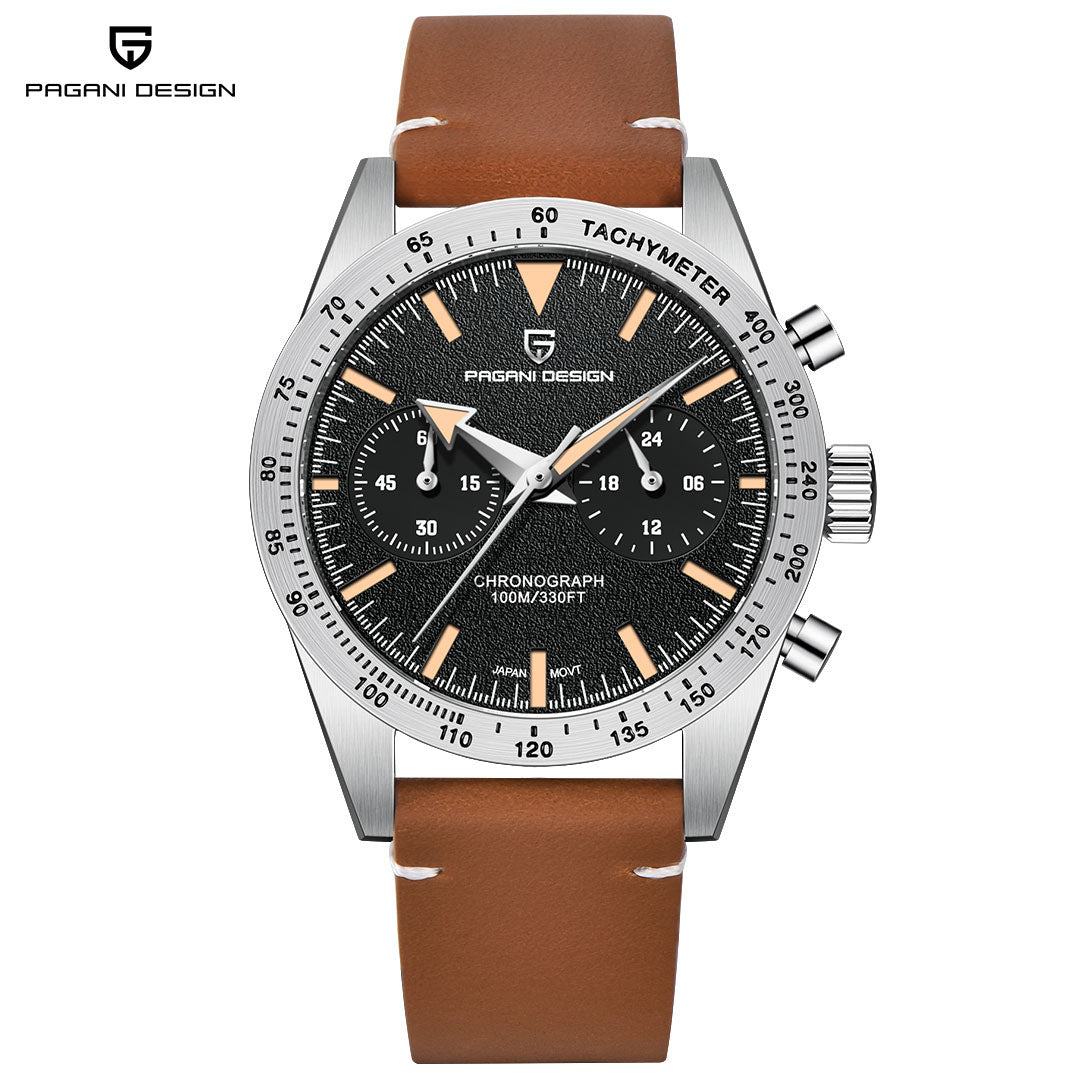 PAGANI DESIGN PD 1766 New Men's Chronograph Quartz Watches 40mm Stainless Steel Waterproof Wristwatch for Men VK64 AR Sapphire Glass
