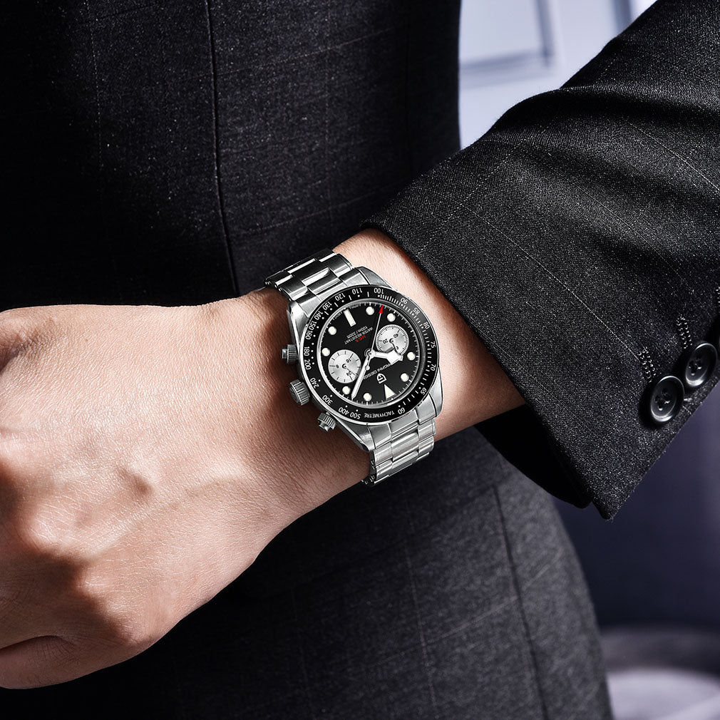 PAGANI DESIGN PD 1718 New Men's Quartz Watches 39.5MM full Stainless Steel Waterproof Wrist Watch for Men SEIKO VK64 Movement