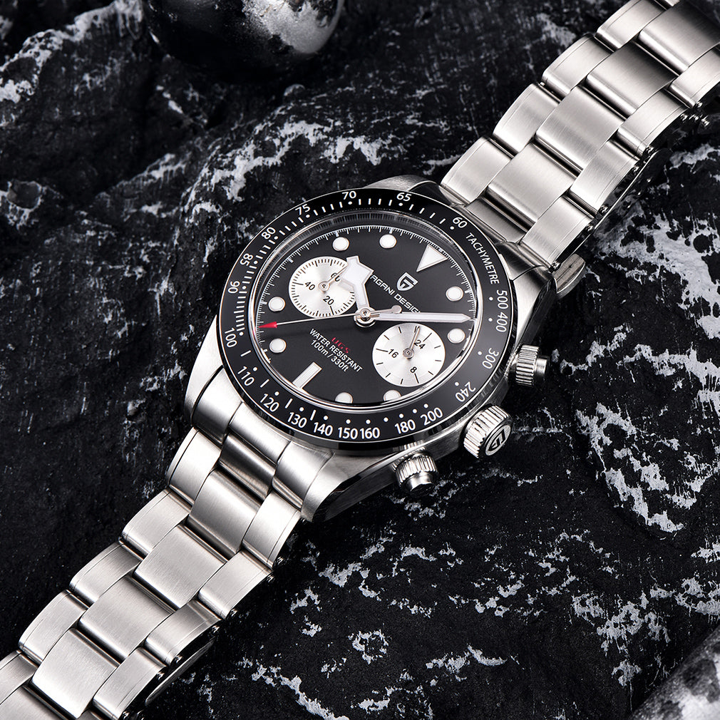 PAGANI DESIGN PD 1718 New Men's Quartz Watches 39.5MM full Stainless Steel Waterproof Wrist Watch for Men SEIKO VK64 Movement