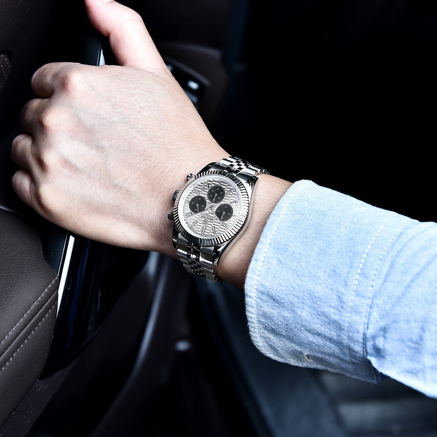 BENYAR BY S001 Men's Quartz Watches Top Brand Luxury Waterproof Men 40.5MM Stainless Steel Sapphire Chronograph Clock